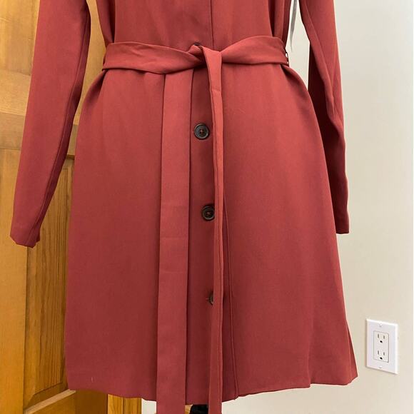 BCBGeneration Russet Brown Button Down Long Sleeve Dress Size XS - Picture 5 of 12